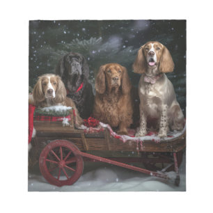 Bloc-note Cocker Spaniel Snowy Sleigh Décor de Noël