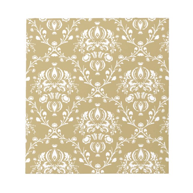 Bloc-note Cocoa and Cream Damask (Devant)