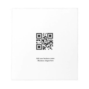 Bloc-note Code QR personnalisé simple ajouter votre nom logo