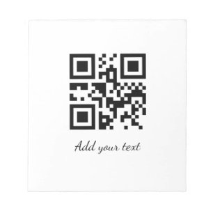 Bloc-note code QR personnalisé simple ajouter votre nom text