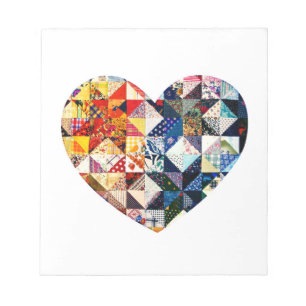 Bloc-note Coeur coloré d'édredon de patchwork