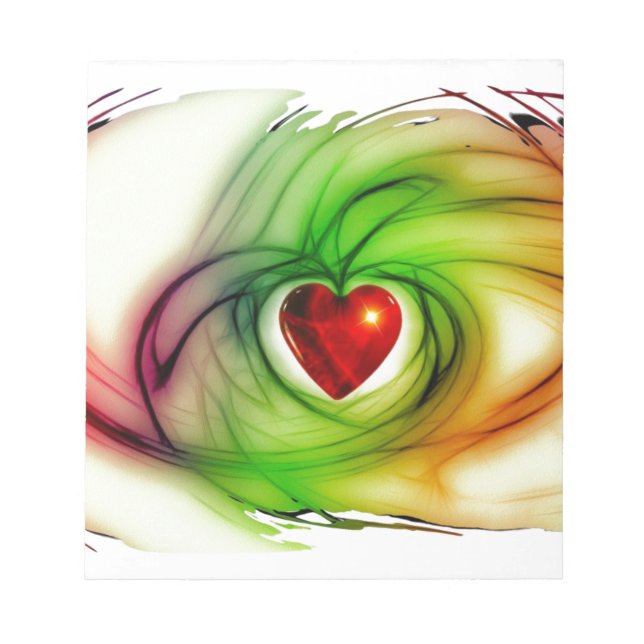 Bloc-note Coeur d'art moderne, cadeaux motifs d'amour chic p (Devant)
