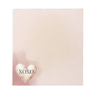 Bloc-note Cœur de crème rouge XOXO