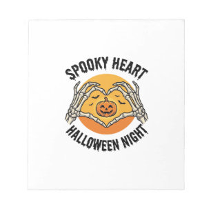 Bloc-note Cœur de squelette Halloween Vintage Design des mai