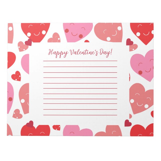 Bloc-note Coeur Heureuse Sainte-Valentin (Devant)