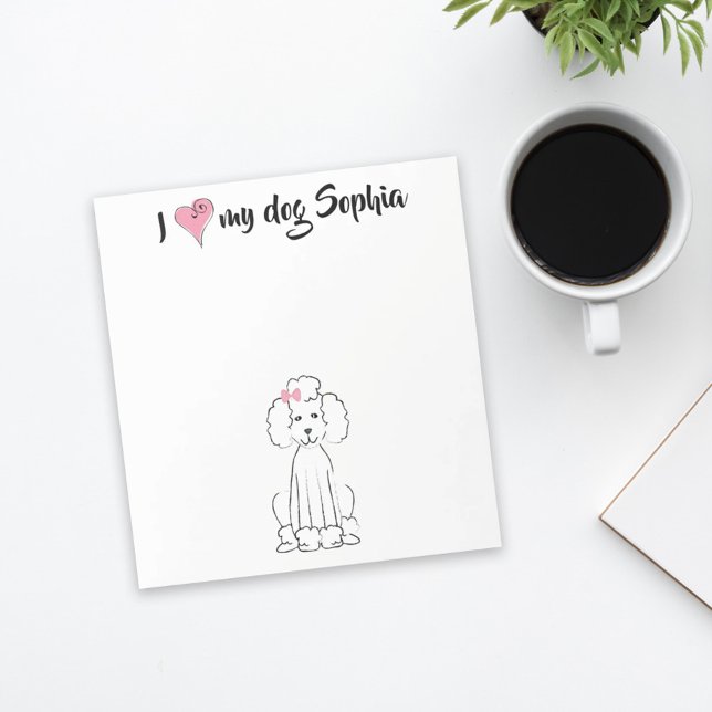 Bloc-note Coeur rose mignon J'aime mon chien Personnalisé Wh (Créateur téléchargé)
