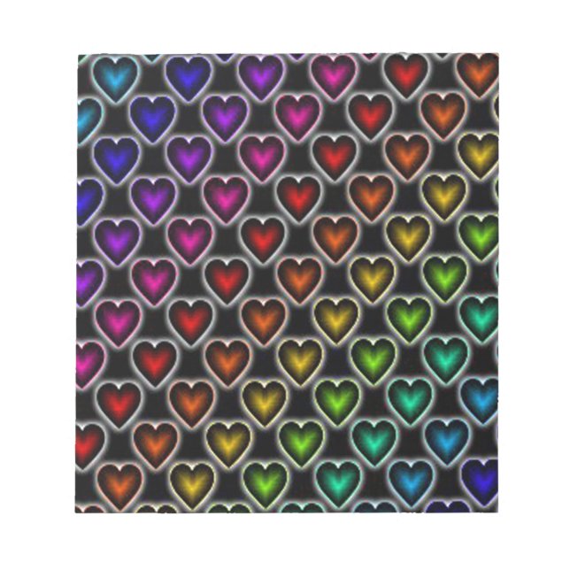 Bloc-note Coeurs arc-en-ciel (Devant)