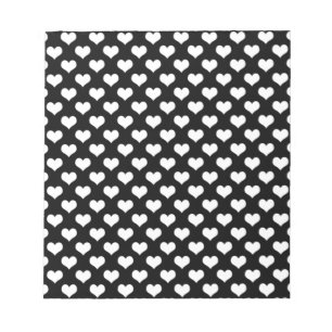 Bloc-note Coeurs d'amour noir et blanc