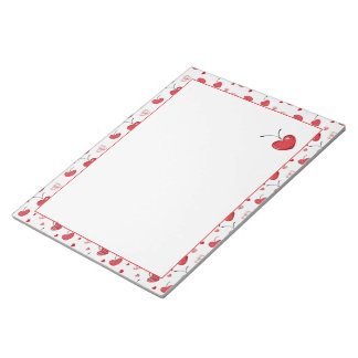 Bloc-note Cœurs de cerise mignons Bohème Scandinave Saint-Va