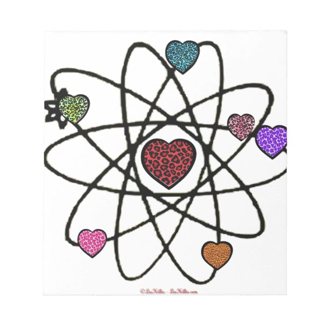 Bloc-note Coeurs Empreintes de léopard de Valentine atomique (Devant)