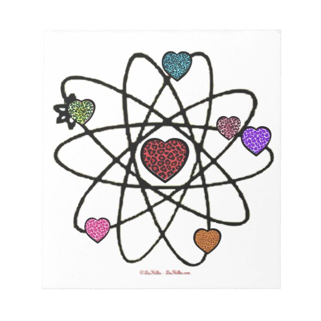 Bloc-note Coeurs Empreintes de léopard de Valentine atomique (Devant)