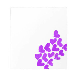 Bloc-note Coeurs mauves et croquants "Je t'aime"