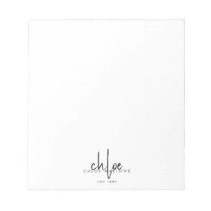 Bloc-note Coiffeur Chic Monogramme Minimaliste