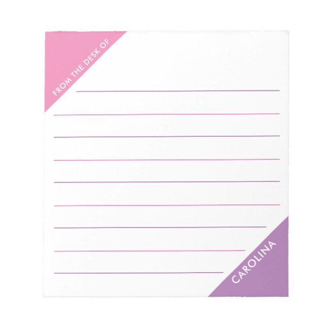 Bloc-note Coin Colorbloc rose violet du bureau de (Devant)