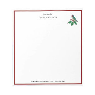 Bloc-note Colibri de Noël personnalisé 