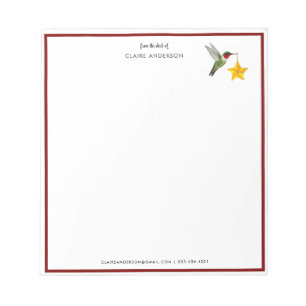 Bloc-note Colibri de Noël personnalisé 