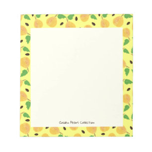 Bloc-note Collection Poires Dorées Jaune Clair