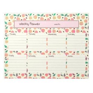 Bloc-note Collection Poires Dorées Planificateur Rose