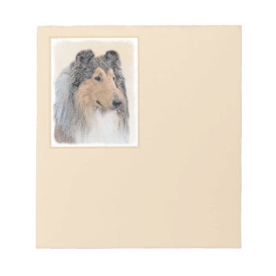 Bloc-note Collie (Rough) Peinture - Cute Original Chien Art