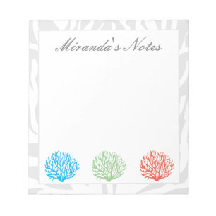 Bloc-note Colored coral reef notepad for home or office