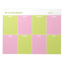 Colorful Pink and Lime Custom Weekly Planner