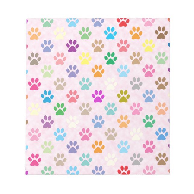 Bloc-note Colorful puppy paw prints (Devant)
