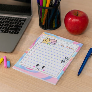 Bloc-note Colorful Rainbow Pastel Appréciation de l'enseigna