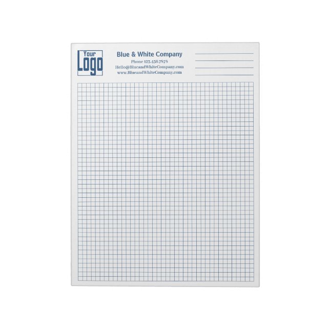 Bloc-note Company Logo Blue Grid Graph (Tourné)