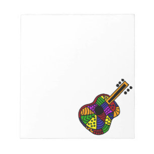 Bloc-note Conception colorée UV de guitare d'art populaire