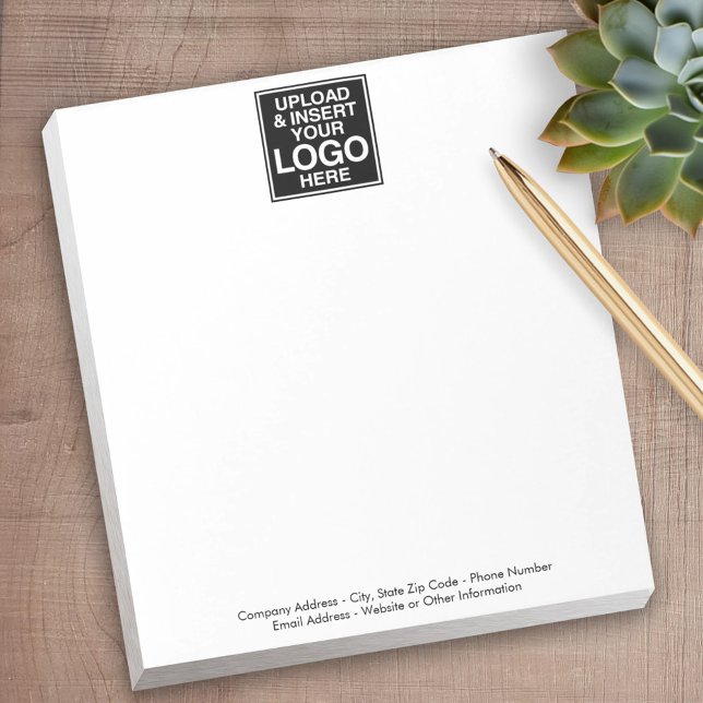 Bloc-note Conception de base pour Logos (Personalized Notepad with Your Logo - add contact info for a great promotional product)