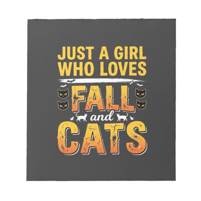 Bloc-note Conception de chats fille d'automne Halloween_1 (Devant)