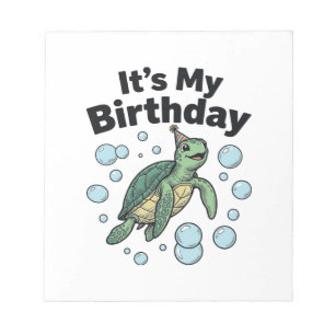 Bloc-note Conception de chemise d'anniversaire de tortue mar