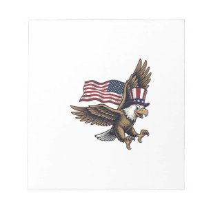 Bloc-note Conception de chemise de drapeau d'aigle patriotiq