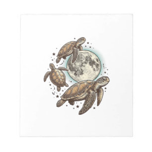 Bloc-note Conception de chemise de gravure de tortue de mer