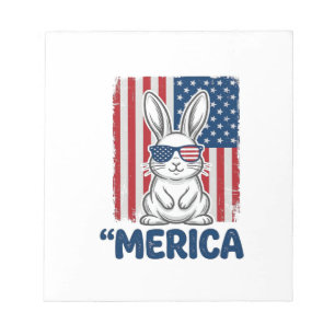 Bloc-note Conception de chemise de lapin patriotique Vintage
