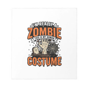 Bloc-note Conception de chemise Halloween Costume Zombie Vin