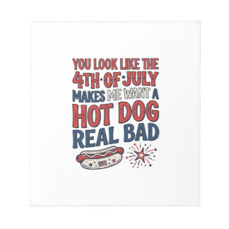 Bloc-note Conception de chemise patriotique de hot-dog drôle