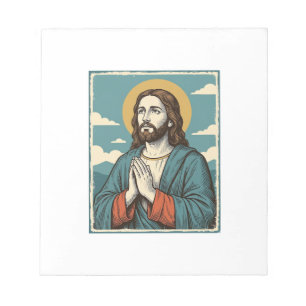 Bloc-note Conception de chemise religieuse Sauveur priant vi