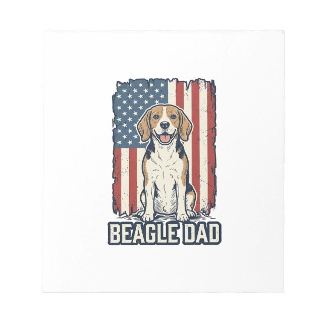 Bloc-note Conception de chien de gravure vintage patriotique (Devant)