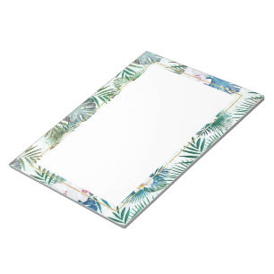 Bloc-note Conception de feuilles tropicales et de fleurs d'o