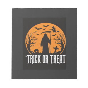 Bloc-note Conception de la Faucheuse pour Halloween Trick or