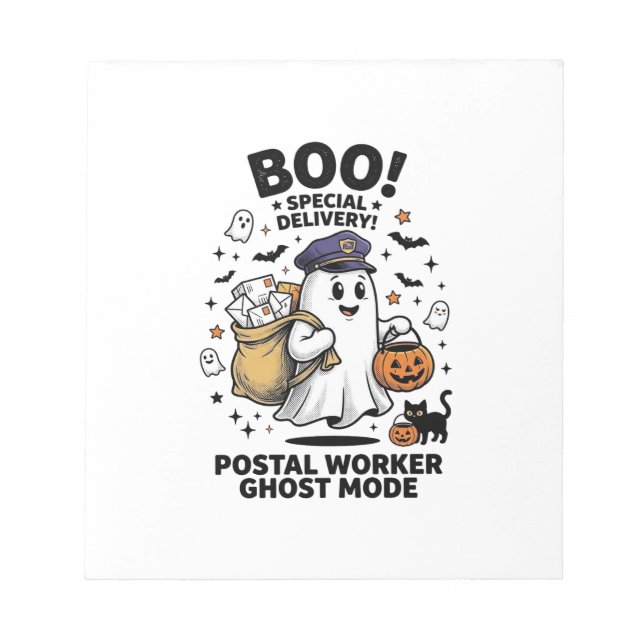 Bloc-note Conception de livraison d'Halloween en mode fantôm (Devant)