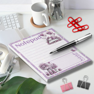 Bloc-note Conception de notes ballon chats violets fantaisis