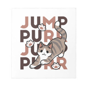 Bloc-note Conception de saut de chat - Artwork de purr de sa