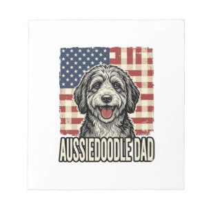 Bloc-note Conception de T-shirt de chien vintage patriotique