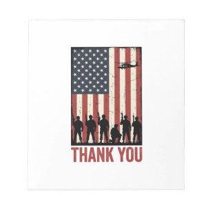 Bloc-note Conception de T-shirt de drapeau américain militai
