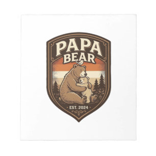 Bloc-note Conception de t-shirt ours gravure vintage Papa Be