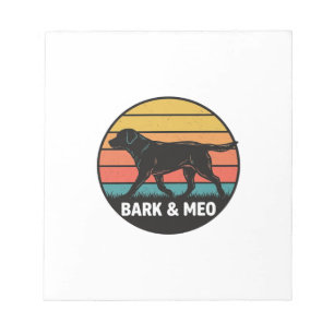 Bloc-note Conception de T-shirt vintage Bark And Meo Dog Sun