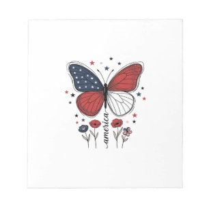 Bloc-note Conception de T-shirt vintage papillon patriotique