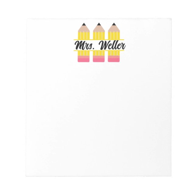 Bloc-note Conception de trois crayon personnalisé avec nom (Devant)